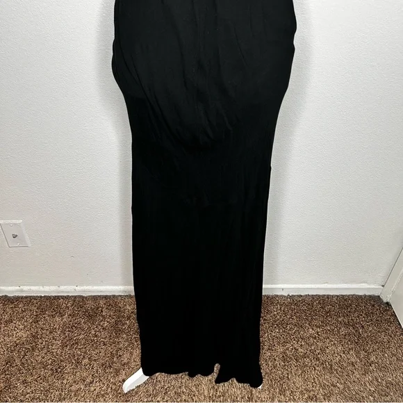 Young Fabulous & Broke Black Strapless Ruched Maxi Dress Front Slit Size M EUC - Picture 7 of 9
